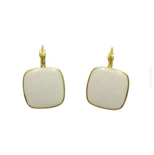 KOLCZYKI WISZĄCE EMALIOWANE BIAŁE                                           (1641-3 SAM)