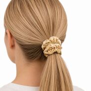 GUMKA DO WŁOSÓW Z FALBANKĄ / SCRUNCHIES  BEŻOWA (5281-3 SAM F) - 3