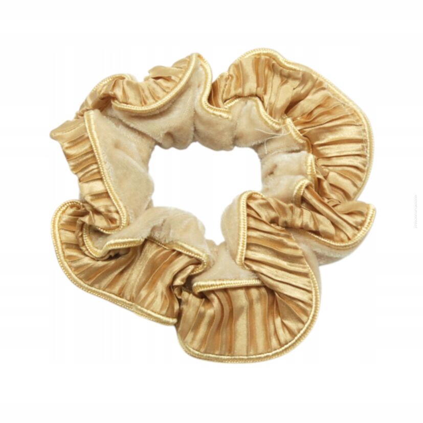 GUMKA DO WŁOSÓW Z FALBANKĄ / SCRUNCHIES  BEŻOWA                      (5281-3 SAMF)