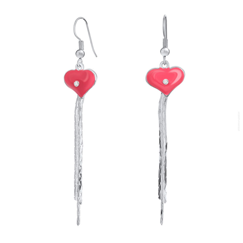 KOLCZYKI WISZĄCE SERDUSZKA 0611-609