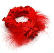 GUMKI DO WŁOSÓW PLECIONE Z PIÓRKAMI 3 SZTUKI  (0781 SA) - 2