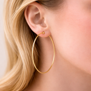 KOLCZYKI KLASYCZNE KOŁA DUŻE ZŁOTE 0689-5 - 2