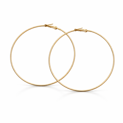 KOLCZYKI KLASYCZNE KOŁA DUŻE ZŁOTE 0689-5