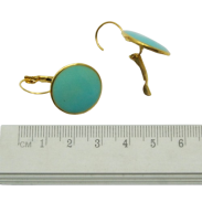 KOLCZYKI WISZĄCE EMALIOWANE NIEBIESKIE OKRĄGŁE (1658-3 SAM) - 3