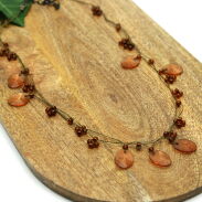 WISIOR / NASZYJNIK NA ŁAŃCUSZKACH BRĄZOWY                                             (7W286-1 SAM4) - 2