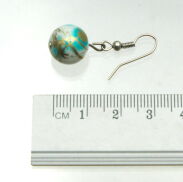 KOMPLET / SET BIŻUTERII KORALE + KOLCZYKI TURKUSOWY 0644-14 - 4