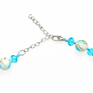 KOMPLET / SET BIŻUTERII KORALE + KOLCZYKI TURKUSOWY 0644-14 - 4