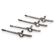 WSUWKI DO WŁOSÓW OZDOBNE SREBRNE KOMPLET 4 SZTUKI                           (5992-16 SA) - 2