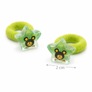 GUMKI DO WŁOSÓW DZIECIĘCE ZIELONE GWIAZDKI 4 SZTUKI (0194-22 SAMH) - 2