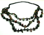 NASZYJNIK/ KORALE TRZYRZĘDOWE ZIELONO -CZARNE BOHO / ETNIC 0607-508 - 2