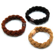 GUMKI DO WŁOSÓW Z KORALIKIEM 60 SZTUK MIX BRĄZ (0585 SA) - 2