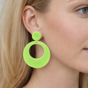 KOLCZYKI PLASTIKOWE WISZĄCE ZIELONE KÓŁKA                                                  0605-1005 - 2