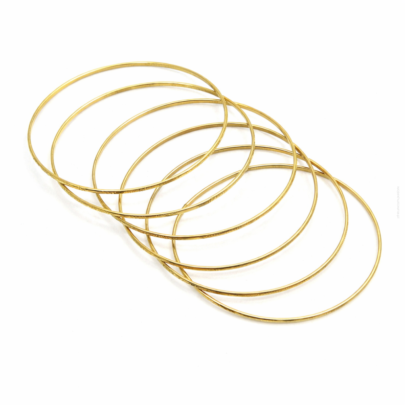 BRANSOLETKI METALOWE CIENKIE ZŁOTE KLASYCZNE 25 SZTUK (2938 SA)