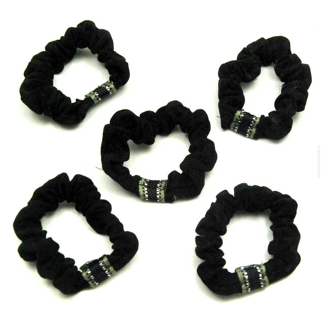 GUMKI DO WŁOSÓW CZARNE MARSZCZONE 5 SZTUK                     (0491 SA)