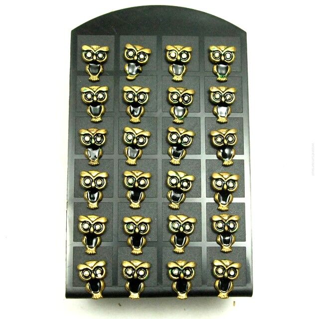 KOLCZYKI  NA PALETCE-SOWY (12 PAR) Y2K ZŁOTE VINTAGE 0608-256