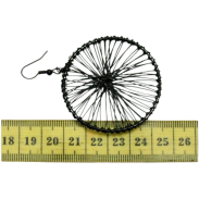 KOLCZYKI PLECIONE KOŁA METALOWE CZARNE                                                      0665-150 - 2