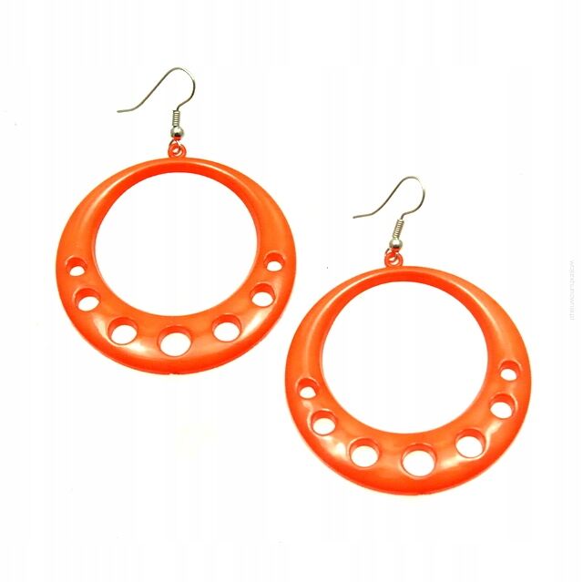 KOLCZYKI PLASTIKOWE KOŁA POMARAŃCZOWE Y2K 0617-117