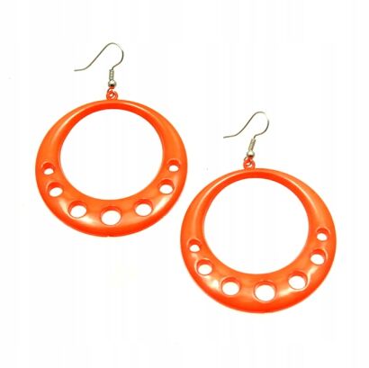 KOLCZYKI PLASTIKOWE KOŁA POMARAŃCZOWE Y2K 0617-117