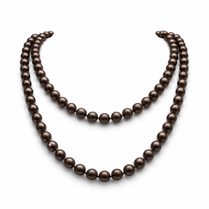 KORALE KLASYCZNE DŁUGIE PEREŁKI BRĄZOWE "JABLONEX" 0676-108