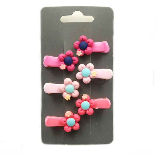 SPINKI DO WŁOSÓW DZIECIĘCE KWIATKI 6 SZTUK                                               (0317-595)