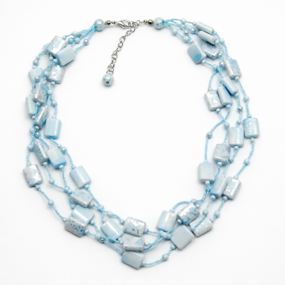 NASZYJNIK / WISIOREK Z NIEBIESKIMI KORALIKAMI (N-0701/21/4R C-2 SAM B)