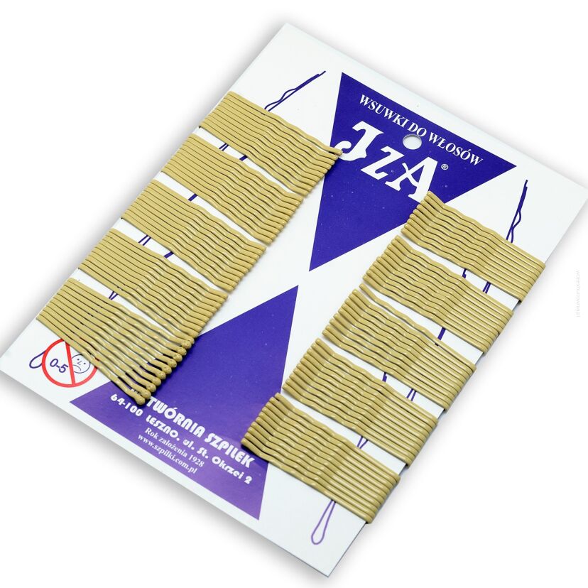 WSUWKI DO WŁOSÓW KARBOWANE BEŻOWE 2 KULKI 5 CM 100 SZTUK                    (335/100)