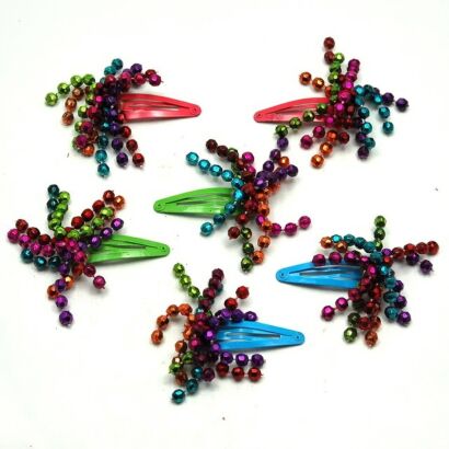 PYKI / SPINKI DO WŁOSÓW DZIECIĘCE Z KORALIKAMI 6 SZTUK                           (0196-02)