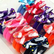 GUMKI DO WŁOSÓW DZIECIĘCE KOKARDKI MIX KOLORÓW 16 SZTUK (1511-024/2 SA) - 2