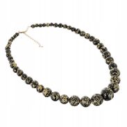 KORALE ZŁOTO-CZARNE STOPNIOWANE OZDOBNE                                                   (0643-1005 SAH - 2