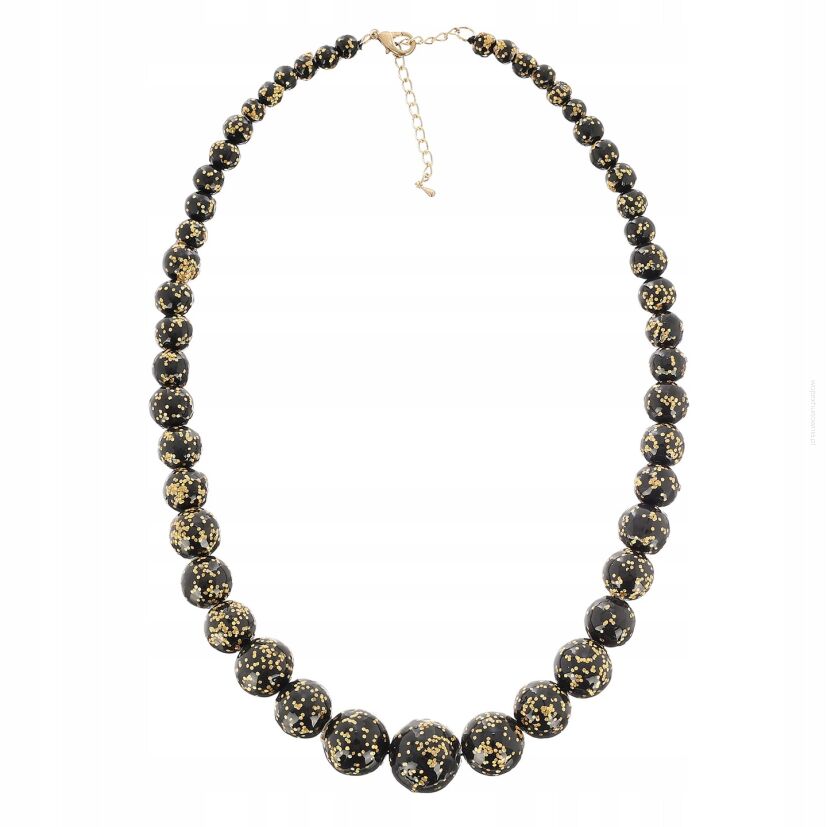 KORALE ZŁOTO-CZARNE STOPNIOWANE OZDOBNE                                                   (0643-1005 SAH