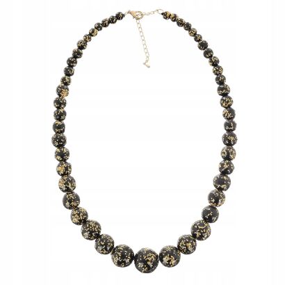 KORALE ZŁOTO-CZARNE STOPNIOWANE OZDOBNE                                                   (0643-1005 SAH