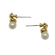 KOLCZYKI MAŁE Z PEREŁKĄ  I CYRKONIĄ                                                                            (1077 SA) - 4