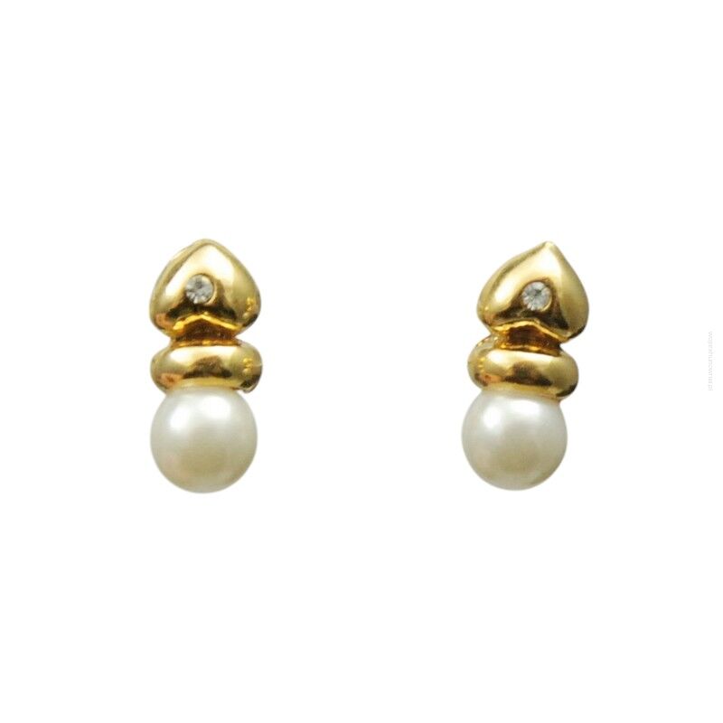 KOLCZYKI MAŁE Z PEREŁKĄ  I CYRKONIĄ                                                                            (1077 SA)