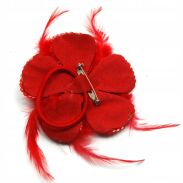 BROSZKA DAMSKA / GUMKA DO WŁOSÓW  Z CZERWONYM KWIATEM Z CEKINAMI 0615-754 - 2