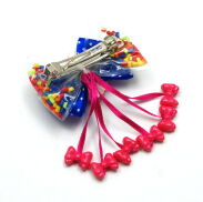 KLAMRY / SPINKI DO WŁOSÓW DZIECIĘCE Z KOKARDKĄ 2 SZTUKI (0209-511) - 3