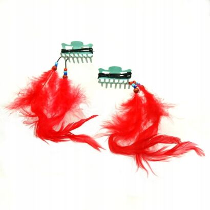 SPINKI/ KRABIKI DO WŁOSÓW Z PIÓRKAMI (2 SZTUKI)                                                              0301-29