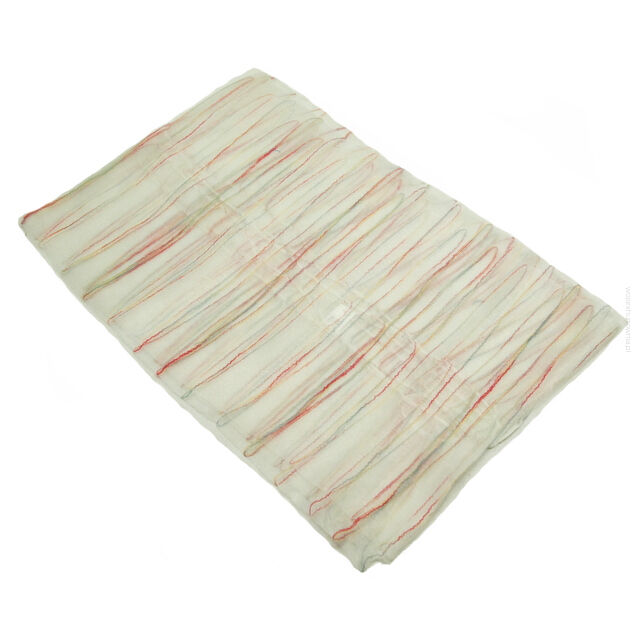 APASZKA / CHUSTA DAMSKA BIAŁA Z KOLOROWYMI ELEMENTAMI                                                                  (AP-34)