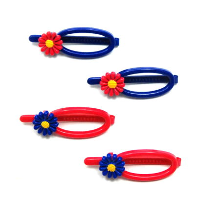 SPINKI DO WŁOSÓW DZIĘCIECE KOLOROWE Z KWIATKIEM 4 SZTUKI (0226-514 SA)