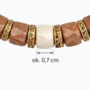 NASZYJNIK CANTO DELIKATNY BIAŁO-BRĄZOWY ZŁOTE DETALE 43,5 CM(CANTO-N-2) - 3