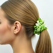 GUMKI DO WŁOSÓW OZDOBNE Z KWIATKAMI 3 SZTUKI                                                  (0294-555 SAH) - 2