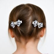 SPINKI DO WŁOSÓW DZIECIĘCE KOKARDKI BIAŁE 4 SZTUKI (0226-3 SAH) - 2