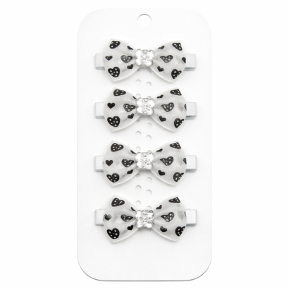 SPINKI DO WŁOSÓW DZIECIĘCE KOKARDKI BIAŁE 4 SZTUKI (0226-3 SAH)