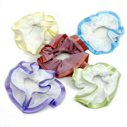 GUMKI DO WŁOSÓW OZDOBNE/SCRUNCHIE MIX KOLORÓRW (6 SZT) 0176-26