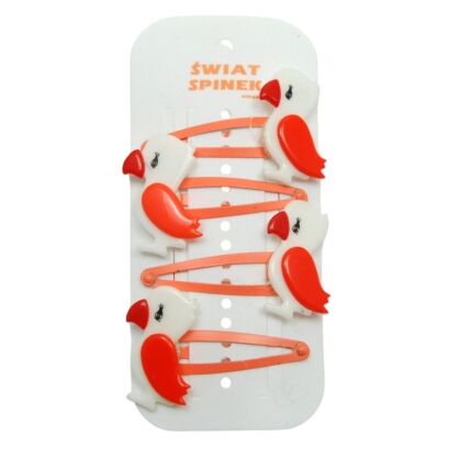 PYKI / SPINKI DO WŁOSÓW DZIECIĘCE Z OZDOBAMI- PTAKAMI 4 SZTUKI (4566 SA)