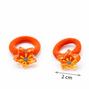 GUMKI DO WŁOSÓW DZIECIĘCE POMARAŃCZOWE GWIAZDKI 4 SZTUKI (0194-34 SAMH) - 3