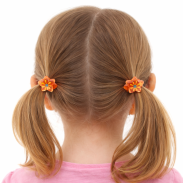 GUMKI DO WŁOSÓW DZIECIĘCE POMARAŃCZOWE GWIAZDKI 4 SZTUKI (0194-34 SAMH) - 2
