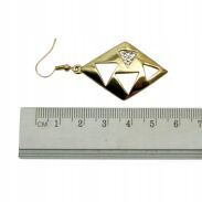 KOLCZYKI WISZĄCE METALOWE Z CYRKONIAMI                                             (0611-635 SA) - 2