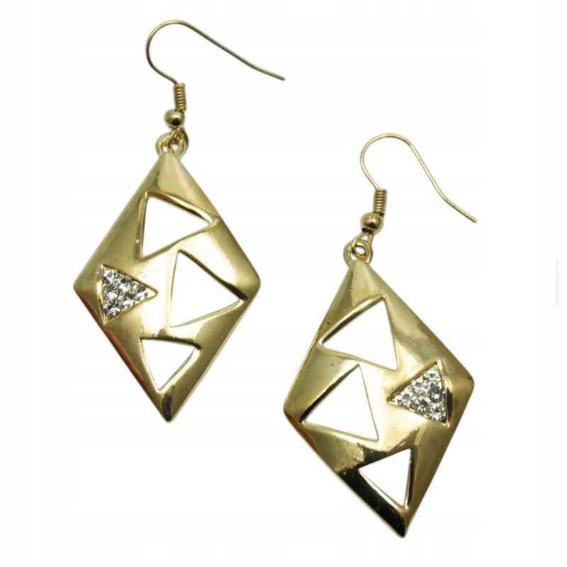 KOLCZYKI WISZĄCE METALOWE Z CYRKONIAMI                                             (0611-635 SA)