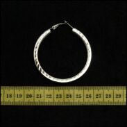 KOLCZYKI KLASYCZNE KOŁA SREBRNE Z GRAWEREM 0689-8 - 4