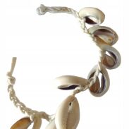 BRANSOLETKA ROZPINANA NA SZNURECZKU Z MUSZELKAMI                        (0665-578 SAM) - 3